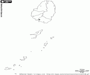 Colorear Mapa de San Vicente y Granadinas