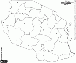 Colorear Mapa de Tanzania