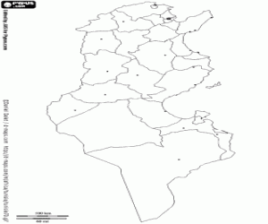Colorear Mapa de Túnez