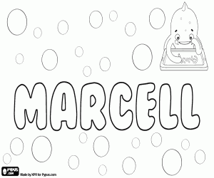 Colorear Marcell, nombre masculino