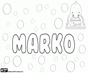 Colorear Marko, nombre en varias lenguas