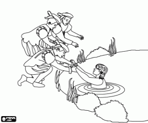 Colorear El Marqués se ahoga en el río