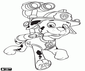 Colorear Marshall,perro bombero PawPatrol