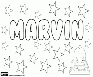 Colorear Marvin, nombre masculino