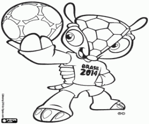 Colorear La mascota Fuleco de Brasil 2014