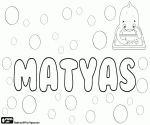 Colorear Matyas, nombre para niño