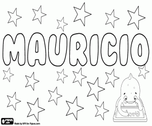 Colorear Mauricio, nombre para niño