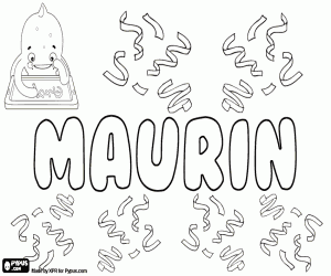 Colorear Maurin, nombre para niño