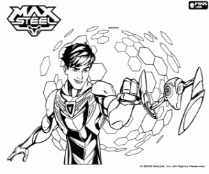 Colorear Max Steel con Steel
