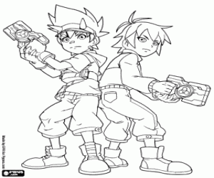 Colorear Max y Rex de Dinosaur King