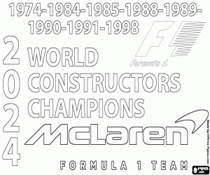Colorear McLaren, campeón F1 2024