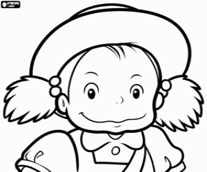 Colorear Mei,personaje d Mi vecino Totoro