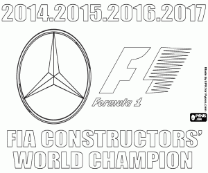 Colorear Mercedes, campeón mundial F1 2017