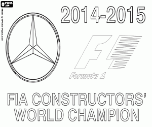 Colorear Mercedes F1 Team,campeón en 2015
