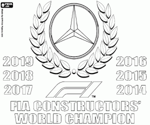 Colorear Mercedes, sexto título mundial