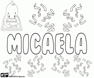 Colorear Micaela, nombre origen hebreo