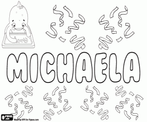 Colorear Michaela, nombre femenino