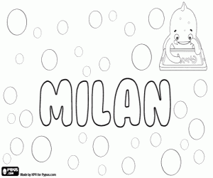 Colorear Milan, nombre para niño