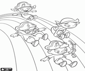 Colorear MiniEinsteins piratas y arcoiris