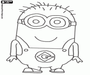 Colorear Minion de dos ojos