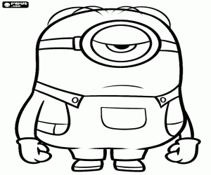 Colorear El minion Stuart tiene un ojo