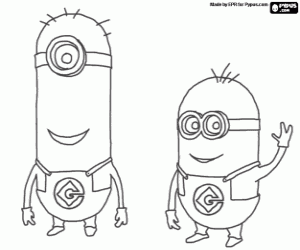Colorear Dos minions, los esbirros