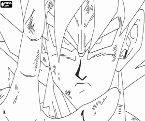Colorear La mirada penetrante de Goku