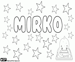 Colorear Mirko, nombre eslavo para niño