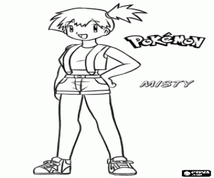 Colorear Misty, protagonista de Pokémon