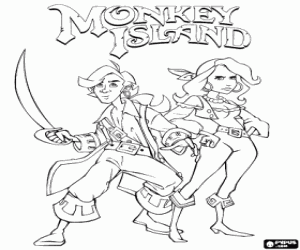 Colorear Monkey Island, un juego de vídeo