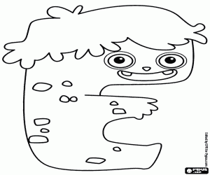 Colorear Monstruo de la letra E