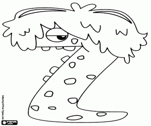 Colorear El monstruo de la letra Z 