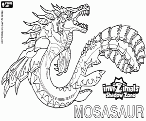 Colorear Mosasaur, Invizimals LOD