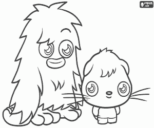 Colorear Dos Moshi Monsters,Furi y Poppet