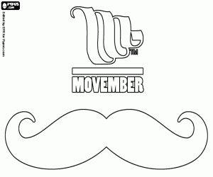 Colorear Movember, logo y un bigote