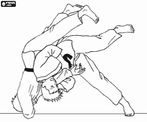 Colorear Movimiento de judo en el tatami