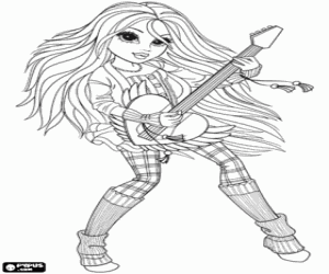Colorear Una Moxie Girlz tocando la guitarra