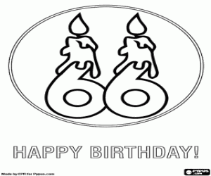 Colorear Muchas felicidades por 66 años