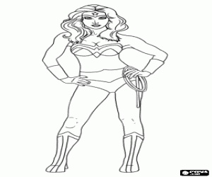 Colorear Mujer Maravilla, super heroína