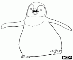 Colorear Mumble, el pingüino bailarín