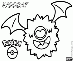 Colorear El murciélago de pokémon Woobat