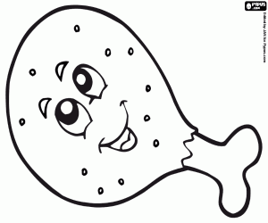 Colorear Muslo de pollo sonriente