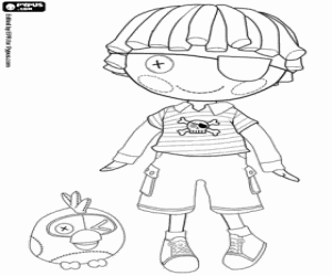 Colorear La muñeca Lalaloopsy y el loro