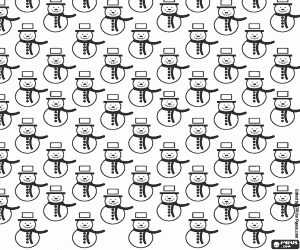 Colorear Muñecos de nieve, fondo navideño