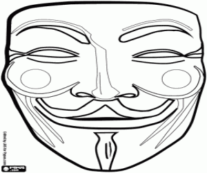 Colorear Máscara con una cara oriental
