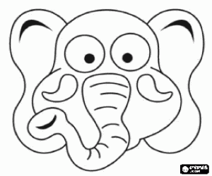 Colorear Máscara de elefante