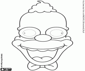 Colorear Máscara de Krusty el payaso