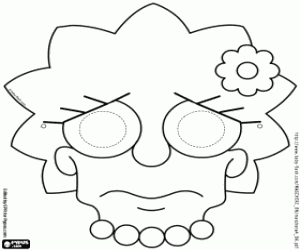 Colorear Máscara de Lisa Simpson