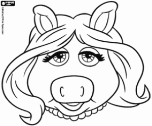 Colorear La máscara de Miss Piggy
