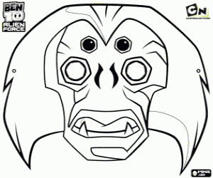 Colorear Máscara Spidermonkey,Ben10 Alien